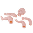Simulation 28inch Unpainted Reborn Kits Baby Doll Vinyl Mold Head 3/4 Arms Full Legs, Open Eyes and Mouth, Children Birthday Gift