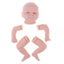 18inch Unpainted Reborn Kits Awake Baby Doll with Soft Silicone Head 3/4 Arms Full Legs Kids Gift Adult Collections