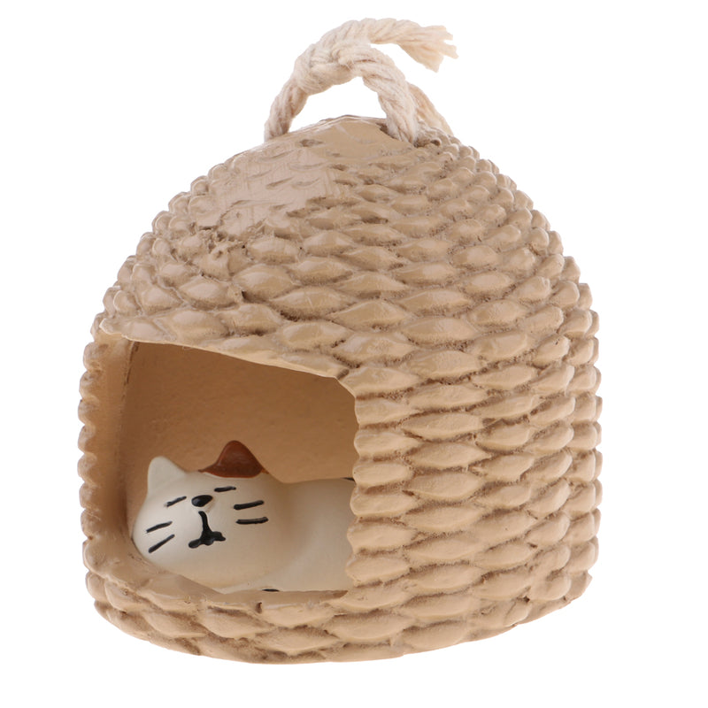 1/12 Miniatures Dollhouse Resin Lovely Cat With Nest Home Decoration Accessories