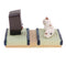 1/12 Dollhouse Miniature Resin Creative Ornaments Cat Watching TV Model Fairy Garden Decor Mobile Phone Stents