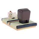 1/12 Dollhouse Miniature Resin Creative Ornaments Cat Watching TV Model Fairy Garden Decor Mobile Phone Stents
