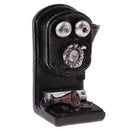 Miniature Old-Fashioned Wall Mount Telephone Model For 1:12 Dollhouse Decoration Accessories Black