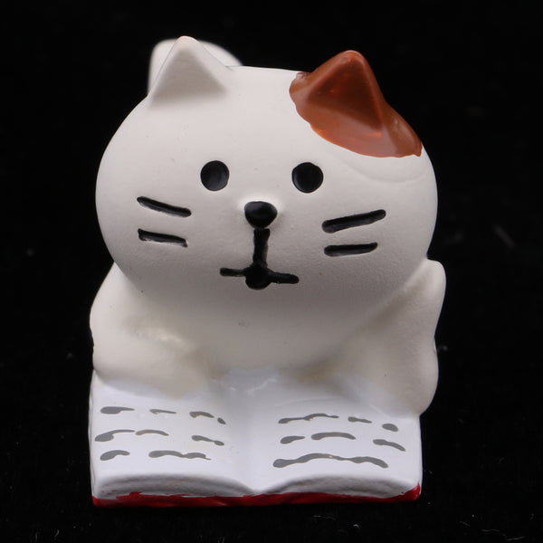 1/12 Dollhouse Miniature Accessories Resin Ornaments Reading Cat Model Home Display Decor Kids Gift
