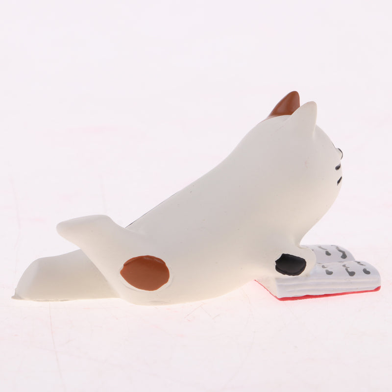 1/12 Dollhouse Miniature Accessories Resin Ornaments Reading Cat Model Home Display Decor Kids Gift