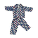Lovely Pajamas Suit Navy Blue Nightgown Clothes For 18inch American Doll For Journey Doll Sleeping Accessories