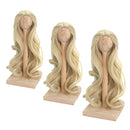 1/3 BJD Dolls Wig Curly Hair & Stand Hairpiece Display Supporter Light-Gold