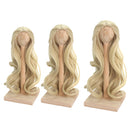 1/3 BJD Dolls Wig Curly Hair & Stand Hairpiece Display Supporter Light-Gold