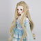 1/3 BJD Dolls Wig Curly Hair & Stand Hairpiece Display Supporter Light-Gold