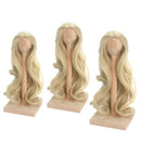 1/3 BJD Dolls Wig Curly Hair & Stand Hairpiece Display Supporter Light-Gold