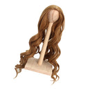 Curly 1/4 BJD Girl Doll Hair Wig and Wooden Display Holder Hair Accessories -Brown