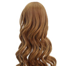 Curly 1/4 BJD Girl Doll Hair Wig and Wooden Display Holder Hair Accessories -Brown