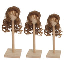 1/3 BJD Dolls Wig Curly Long Hair & Stand Hairpiece Display Supporter Flaxen