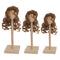 1/3 BJD Dolls Wig Curly Long Hair & Stand Hairpiece Display Supporter Flaxen