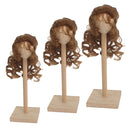 1/3 BJD Dolls Wig Curly Long Hair & Stand Hairpiece Display Supporter Flaxen