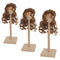 1/3 BJD Dolls Wig Curly Long Hair & Stand Hairpiece Display Supporter Flaxen