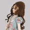 1/3 BJD Dolls Wig Curly Long Hair & Stand Hairpiece Display Supporter Flaxen