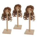 1/3 BJD Dolls Wig Curly Long Hair & Stand Hairpiece Display Supporter Flaxen
