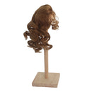 1/3 BJD Dolls Wig Curly Long Hair & Stand Hairpiece Display Supporter Flaxen