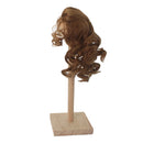 Curly 1/4 BJD Girl Doll Hair Wig and Wooden Display Holder Hair Accessories -Flaxen