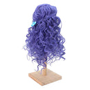 1/3 BJD Dolls Wig Curly Long Hair & Stand Hairpiece Display Supporter Purple