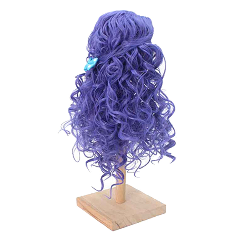 1/3 BJD Dolls Wig Curly Long Hair & Stand Hairpiece Display Supporter Purple