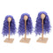 1/3 BJD Dolls Wig Curly Long Hair & Stand Hairpiece Display Supporter Purple