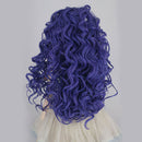 1/3 BJD Dolls Wig Curly Long Hair & Stand Hairpiece Display Supporter Purple