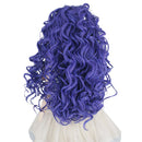 Curly 1/4 BJD Girl Doll Hair Wig and Wooden Display Holder Hair Accessories -Purple