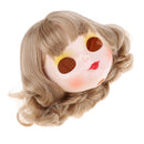 White Skin Faceplate Head W. Wig Hair For 12'' RBL Neo Blythe Doll Custom