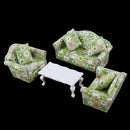 1/12 Dollhouse Living Room Furniture Sofa Couch W. Cushion Set & End Table