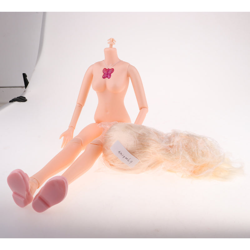 1/3 BJD Normal Skin Tone Golden Curls Female Girl Ball Jointed Body Nude Girl Doll Toy 23 inch