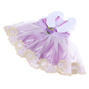 14 Inch Doll Dress Fits 14'' American Girl Dolls, Pink Floral Lace Sleeveless Bubble Dress
