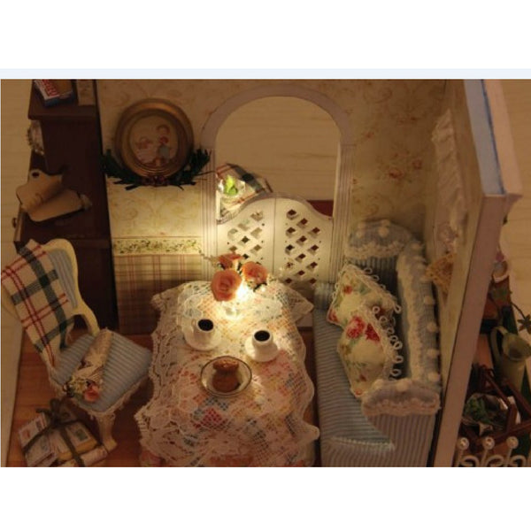 1/24 DIY Handcraft Miniature Project Sweet Wooden Two-Sided Doll House Baking House