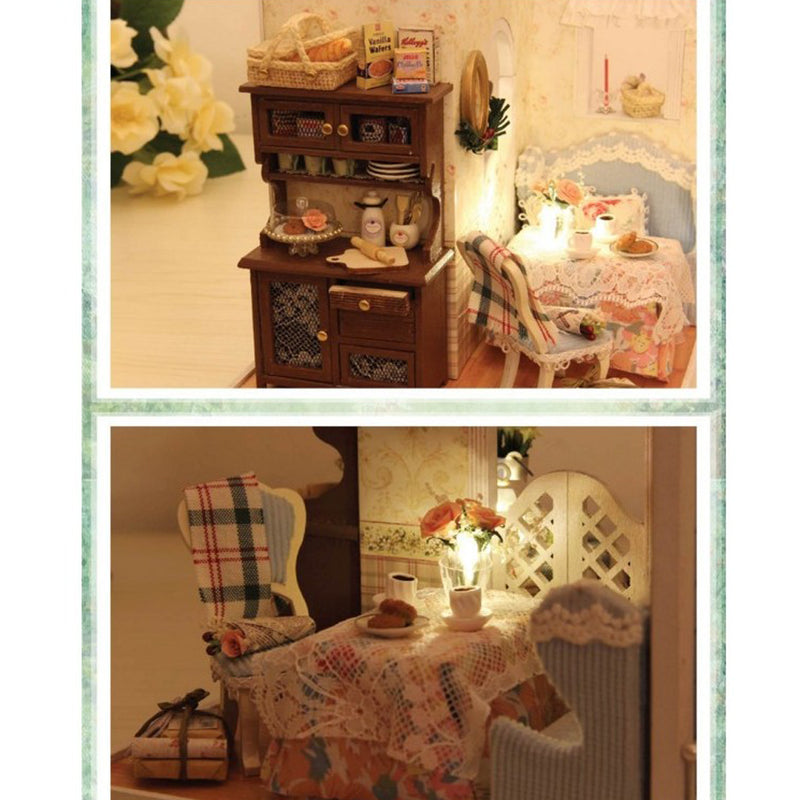 1/24 DIY Handcraft Miniature Project Sweet Wooden Two-Sided Doll House Baking House