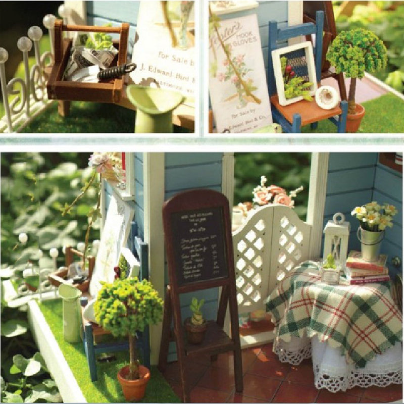 1/24 DIY Handcraft Miniature Project Sweet Wooden Two-Sided Doll House Baking House