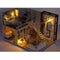 1/24 DIY Handicraft Miniature Project Wooden Modern City House with LED Light Kids Hand Toy