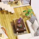 1/24 DIY Handicraft Miniature Project Wooden Modern City House with LED Light Kids Hand Toy
