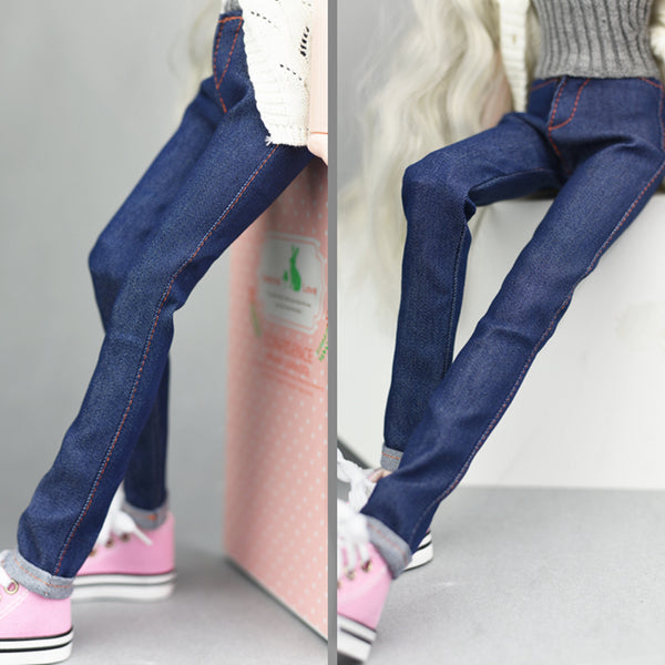 1/4 BJD Ball Jointed Girl Doll Clothes Rolled Jeans Trousers For AOD for AS for DOD for DOI Clothing Dress Up