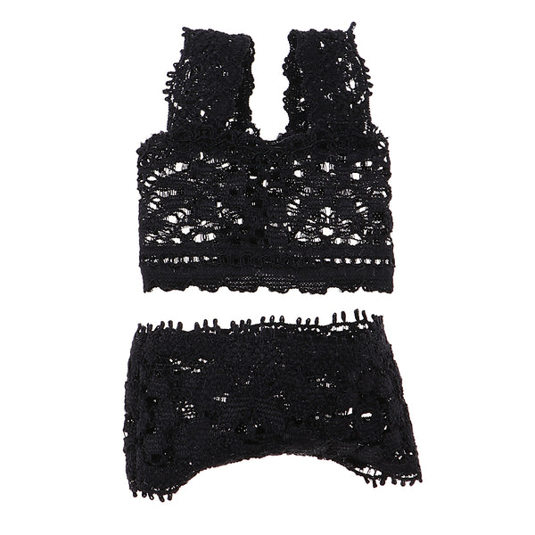 1/4 Black Lace Brace Underwear Top Brief Lingerie Set for BJD Doll Clothes Decor