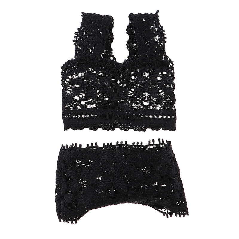 1/4 Black Lace Brace Underwear Top Brief Lingerie Set for BJD Doll Clothes Decor