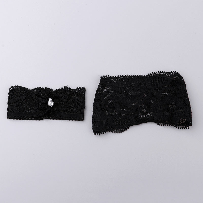 1/4 Black Lace Sleeveless Underwear Brief Lingerie Set for BJD Doll Clothes Decor