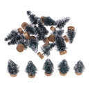 20 Pieces 1/12 Dollhouse Miniature Christmas Tree Dolls Festival Scenes Decorations Excellent Workmanship Dark Green