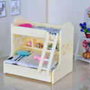 ABS Miniature Bunk Bed Model for 1/12 Dolls House Children Bedroom Furniture Life Scenes Decor Room Accessory