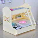ABS Miniature Bunk Bed Model for 1/12 Dolls House Children Bedroom Furniture Life Scenes Decor Room Accessory