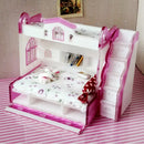 ABS Miniature Bunk Bed Model for 1/12 Dolls House Children Bedroom Furniture Life Scenes Decor Room Accessory