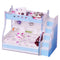 1/12 Dollhouse Miniature Children Bedroom Furniture Bunk Bed Double Bunk with Accessories Sky Blue Color