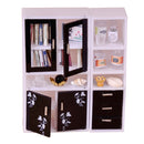 1/12 Scale Display Cabinet Bookshelf Books for Dollhouse Bedroom Accessory Kids Hands-on Toy