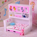 ABS Miniature Cabinet Bed Model for 1/12 Dolls House Children Bedroom Furniture Life Scenes Decor Room Accessory