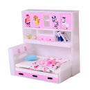ABS Miniature Cabinet Bed Model for 1/12 Dolls House Children Bedroom Furniture Life Scenes Decor Room Accessory