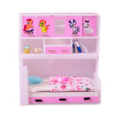 ABS Miniature Cabinet Bed Model for 1/12 Dolls House Children Bedroom Furniture Life Scenes Decor Room Accessory